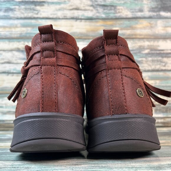 Bzees Ankle Boot Womens Size 10M Gusto Brown Wedge Lightweight Zip Soft Comfort - Picture 6 of 11